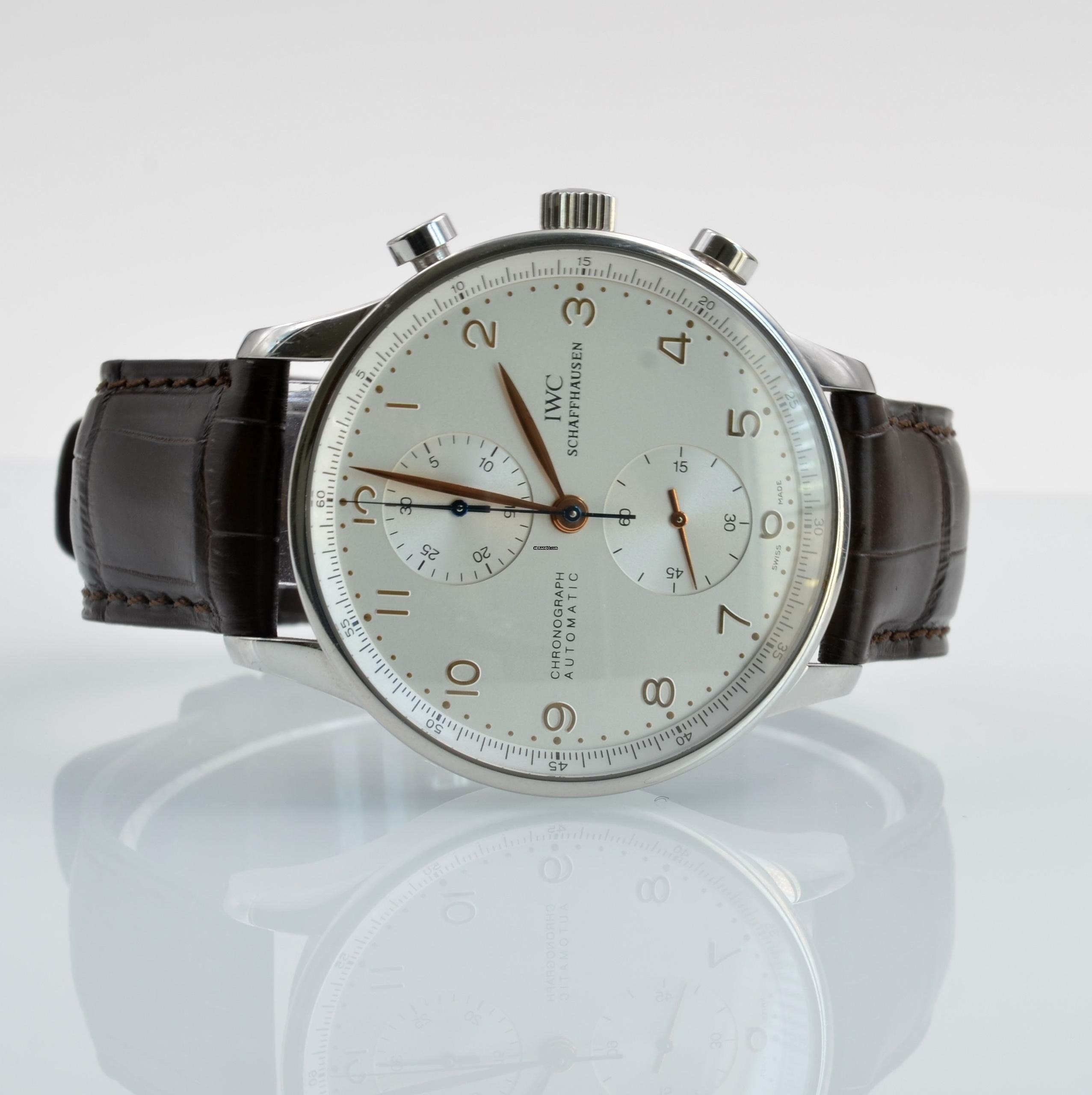 Thumbnail von IWC Portugieser Chronograph Portuguese IW3714 Chronograph silver dial 2008 Full Set