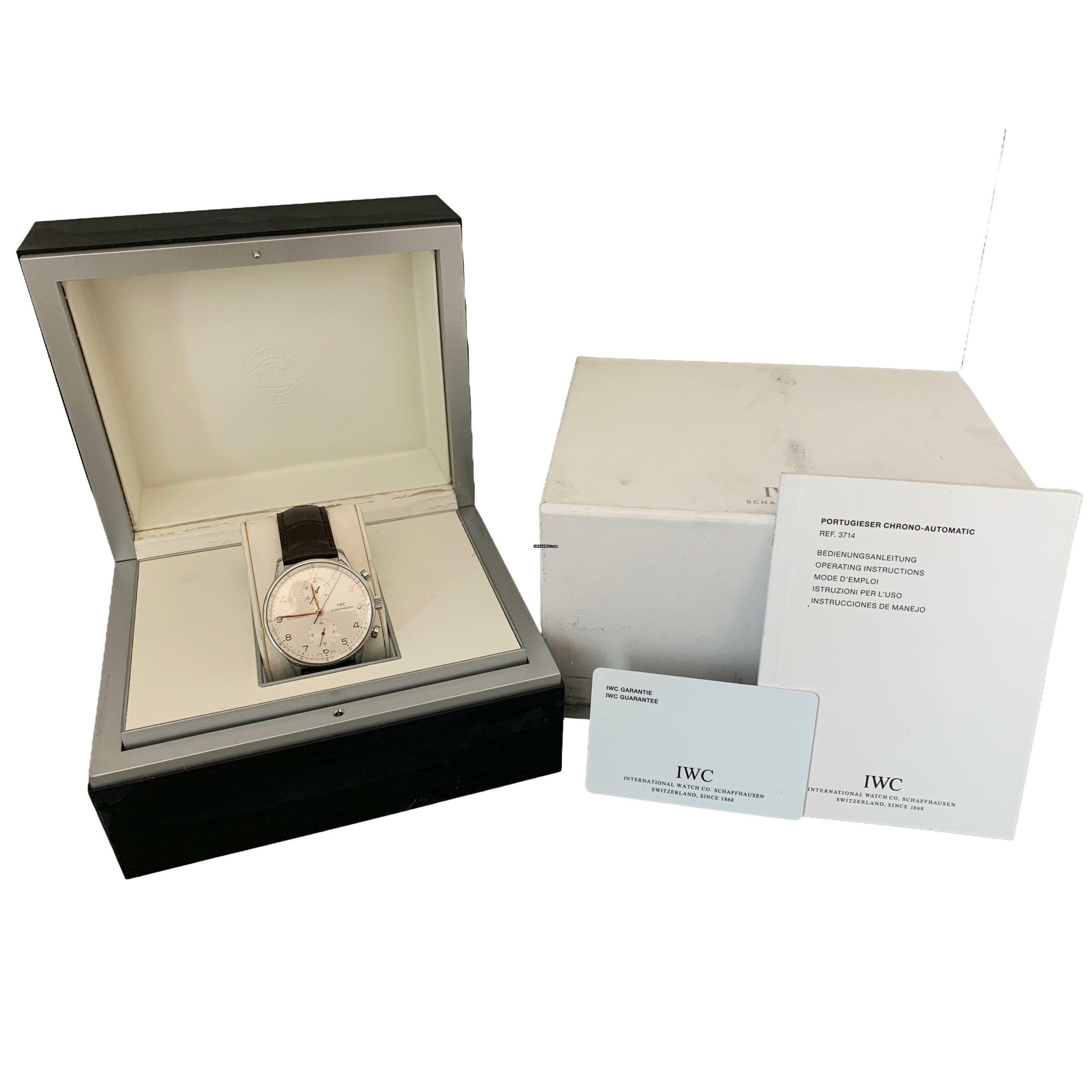 Thumbnail von IWC Portugieser Chronograph Portuguese IW3714 Chronograph silver dial 2008 Full Set