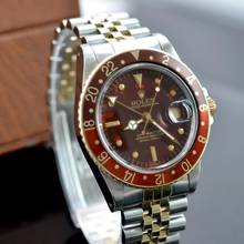 Thumbnail von Rolex GMT-Master 16753 burgundy Tiger Eye Nipple dial 1981 Full Set