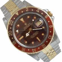 Thumbnail von Rolex GMT-Master 16753 burgundy Tiger Eye Nipple dial 1981 Full Set