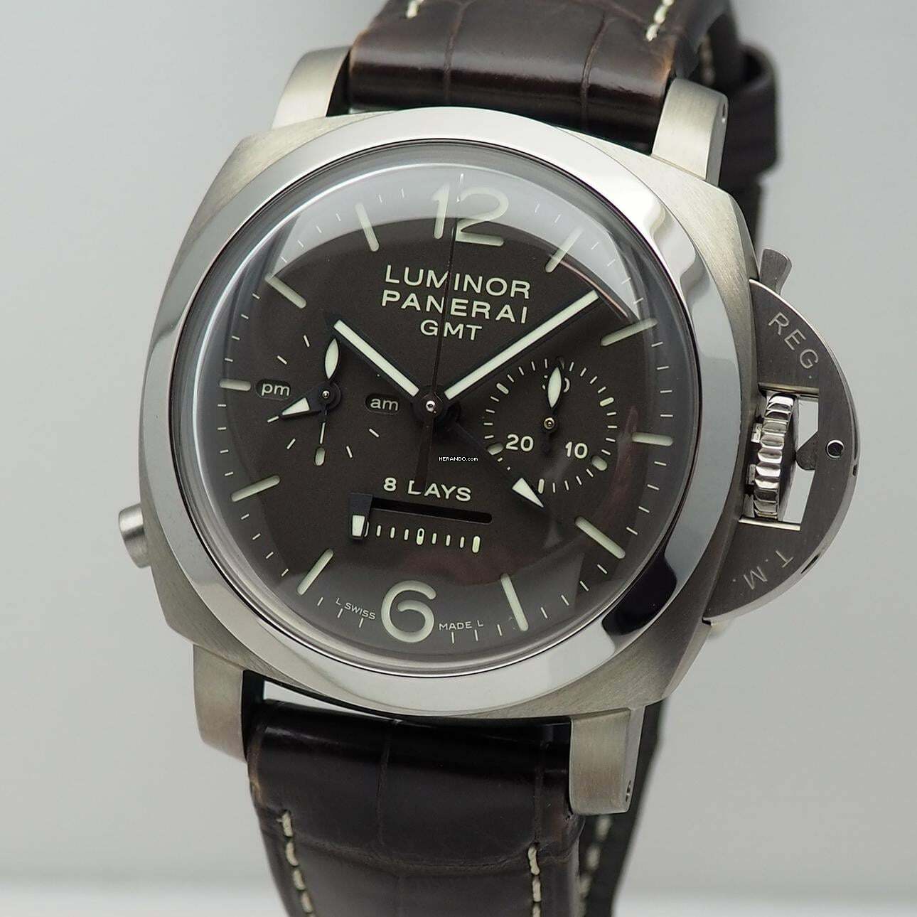 Panerai Luminor 1950 8 Days Chrono Monopulsante GMT PAM00311 Box+Papiere