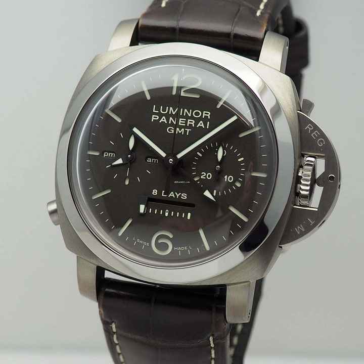  Panerai Luminor 1950 8 Days Chrono Monopulsante GMT PAM00311 Box+Papiere 