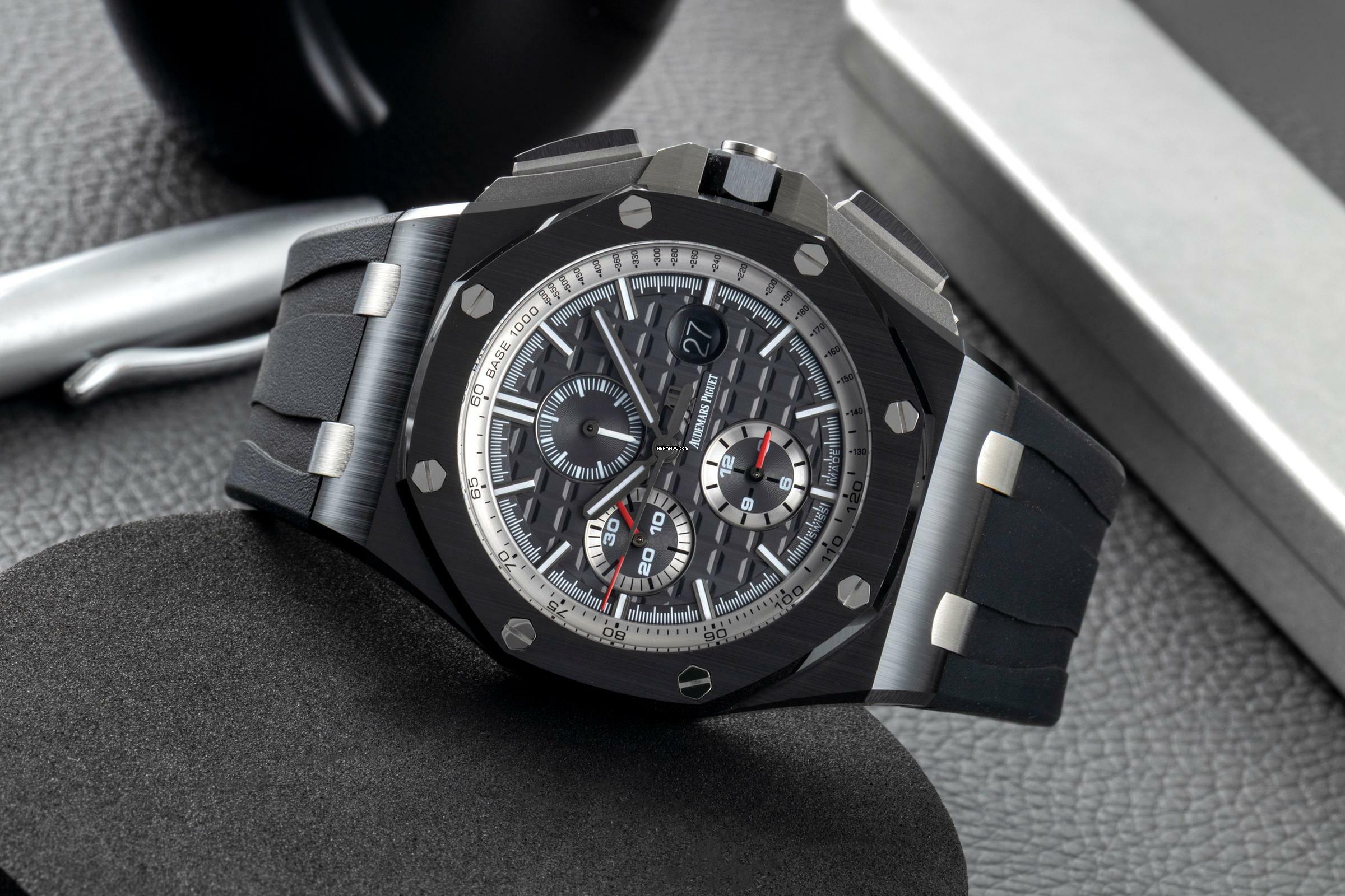 Thumbnail von Audemars Piguet Royal Oak Offshore Chronograph Keramik / Titan Automatik Ref. 26405CE.OOA002CA.01 B&P