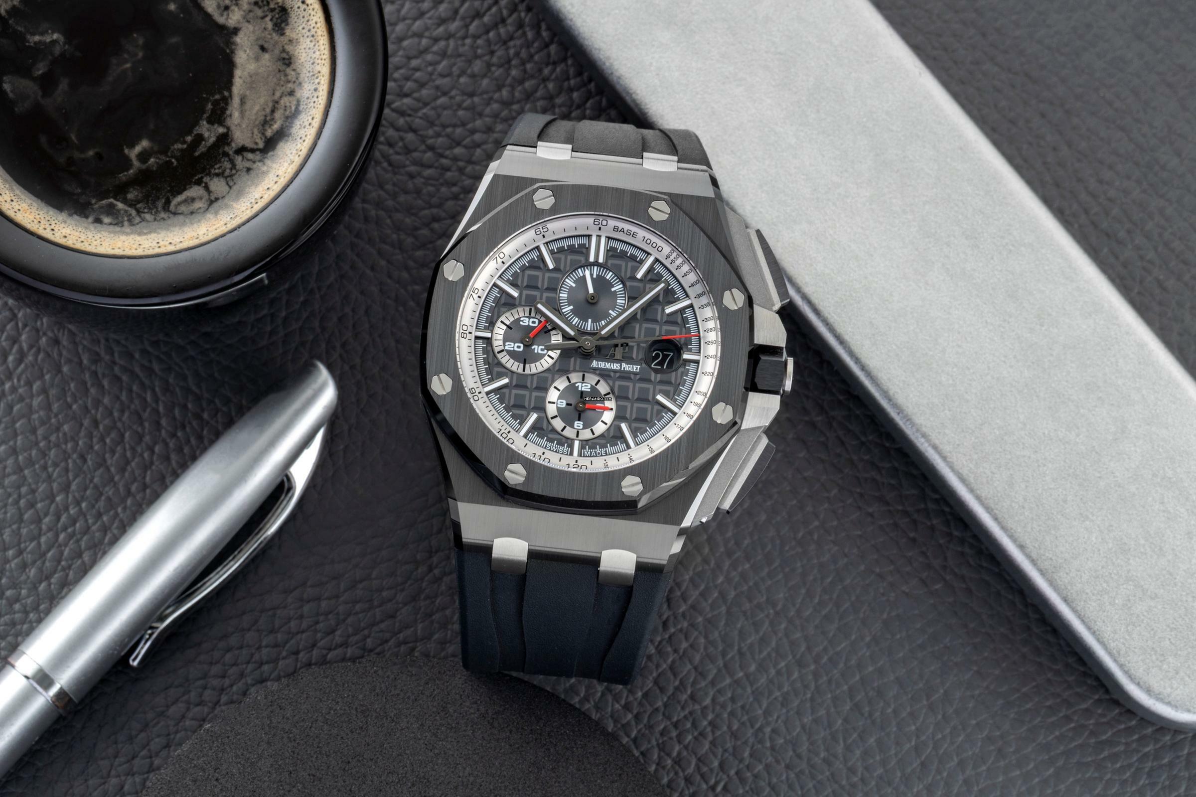 Thumbnail von Audemars Piguet Royal Oak Offshore Chronograph Keramik / Titan Automatik Ref. 26405CE.OOA002CA.01 B&P