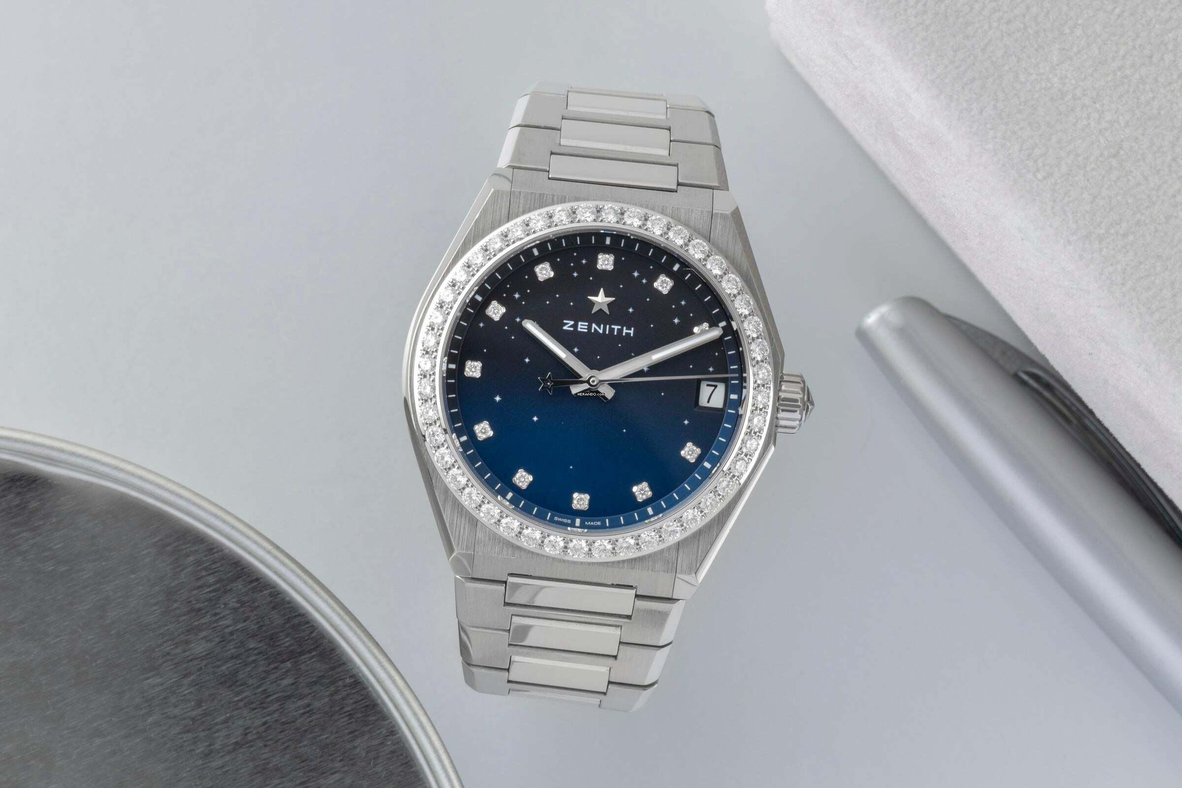  Zenith Defy Midnight Stahl Automatik Damenuhr Ref.16.9200.670/01.MI001 B&P 