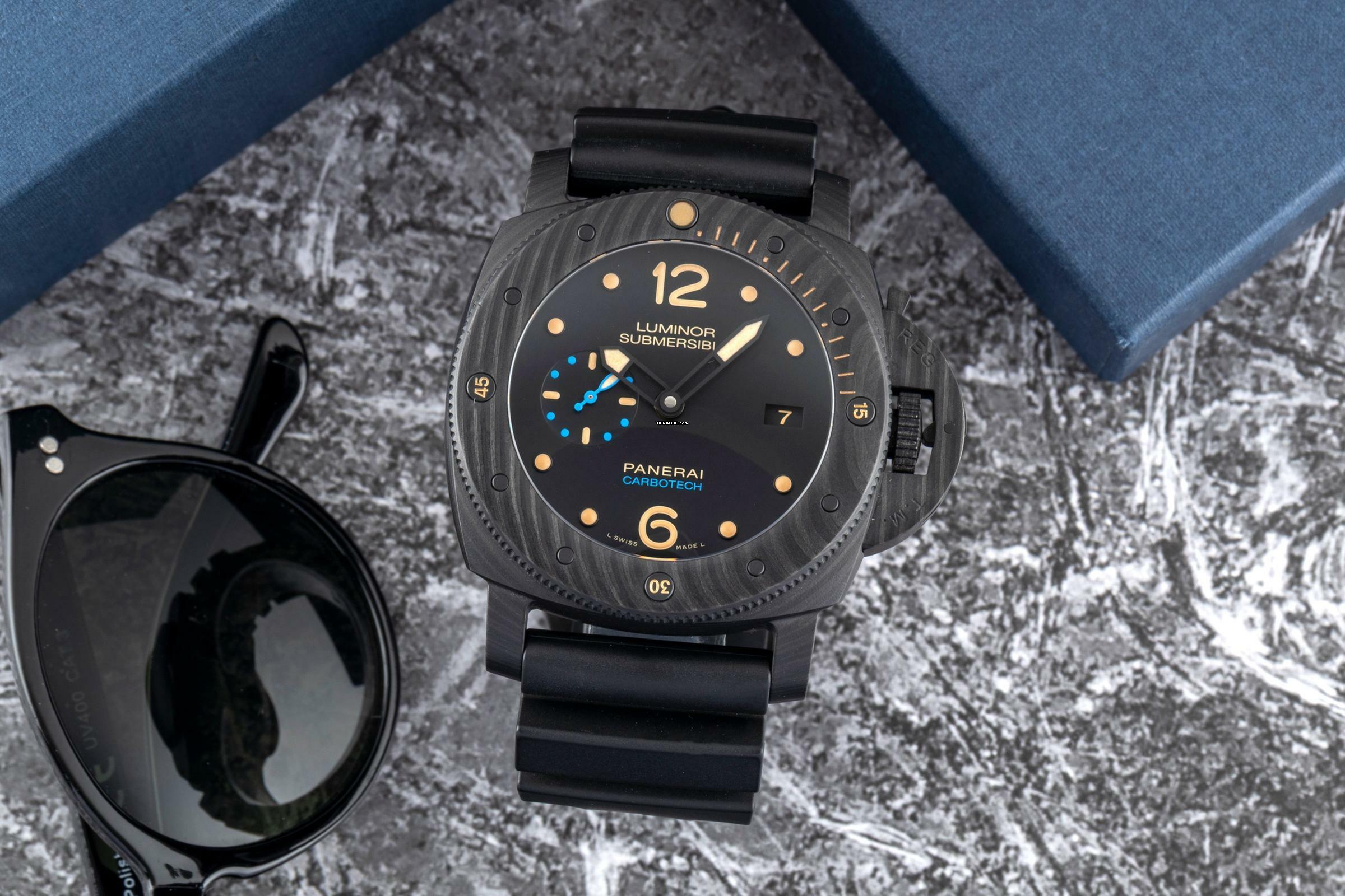  Panerai Luminor Submersible 1950 3 Days Automatic Carbon Automatik Herrenuhr Ref. PAM00616 B&P 2016 