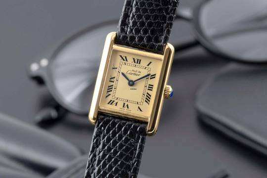  Cartier Tank must de Cartier PM Ivory Dial 925 Silber Handaufzug Damenuhr 