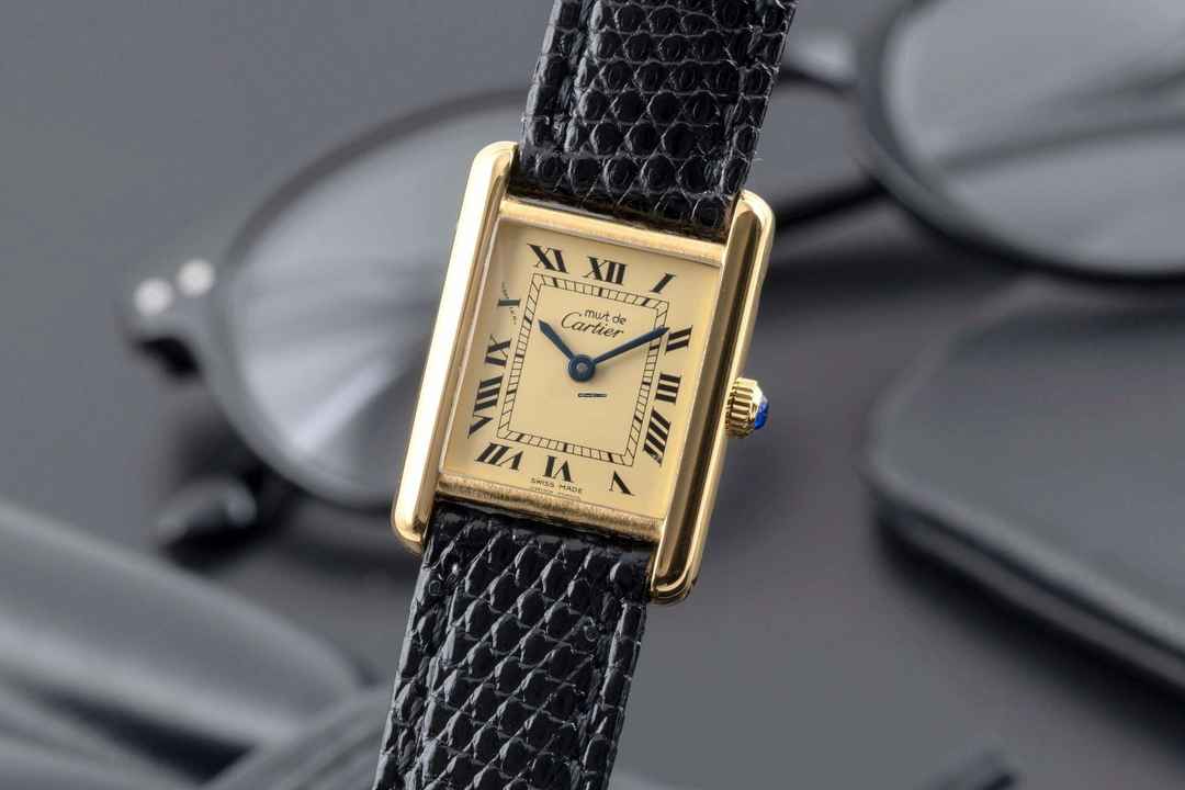  Cartier Tank must de Cartier PM Ivory Dial 925 Silber Handaufzug Damenuhr 