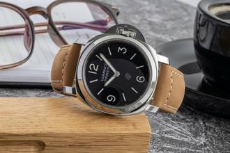 Thumbnail von Panerai Luminor Base Logo Stahl Handaufzug Herrenuhr Ref. PAM01086 B&P 2024