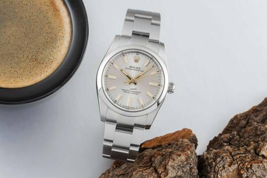  Rolex Oyster Perpetual 34 Automatik Edelstahl Ref 124200 Box & Papiere 2021 