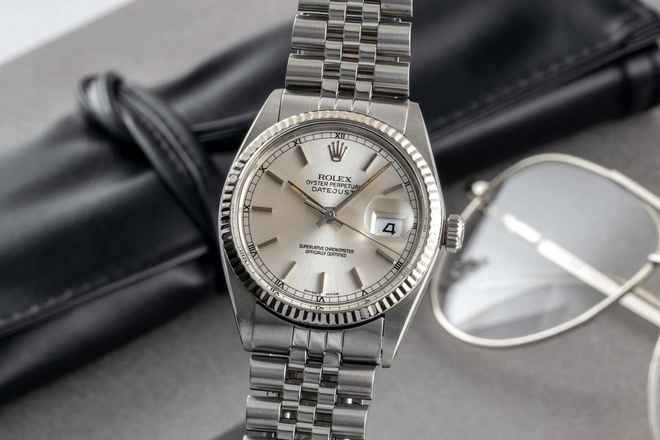  Rolex Datejust 36 Stahl / Weissgold Automatik Herrenuhr Ref. 16014 Box 
