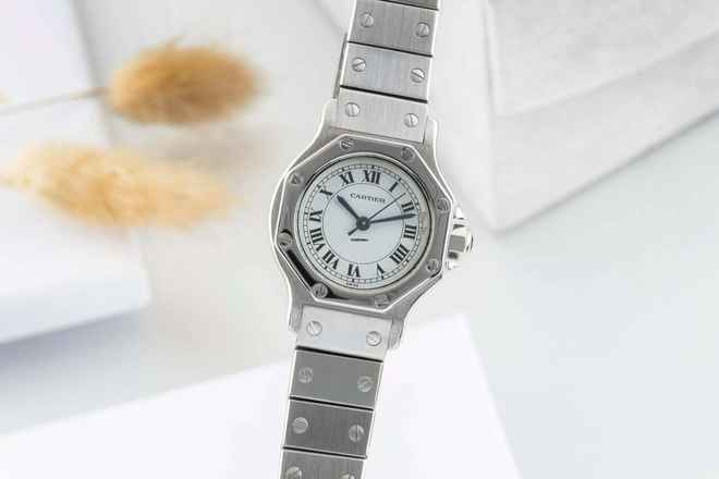  Cartier Santos Octagon Automatik Edelstahl Damenuhr Ref. 0906 Klassiker 