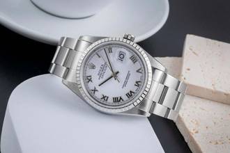 Thumbnail von Rolex Datejust 36 White Dial Oyster Stahl Automatik Herrenuhr Ref.16220 F-Serie