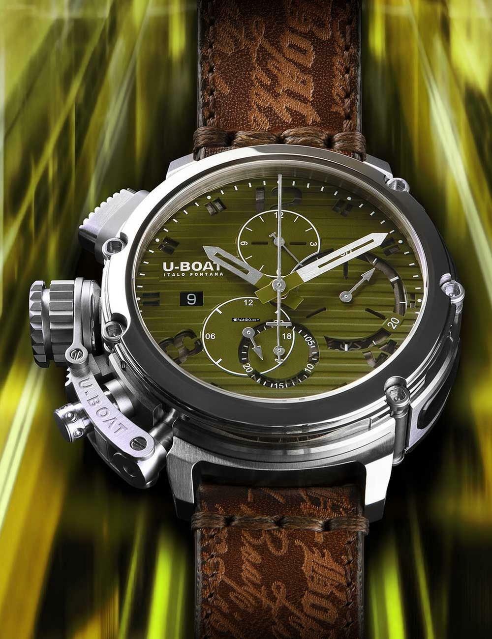 Thumbnail von U-Boat Chimera 9591 Herrenuhr Chimera 46mm Chrono SS grün Automatik 10ATM