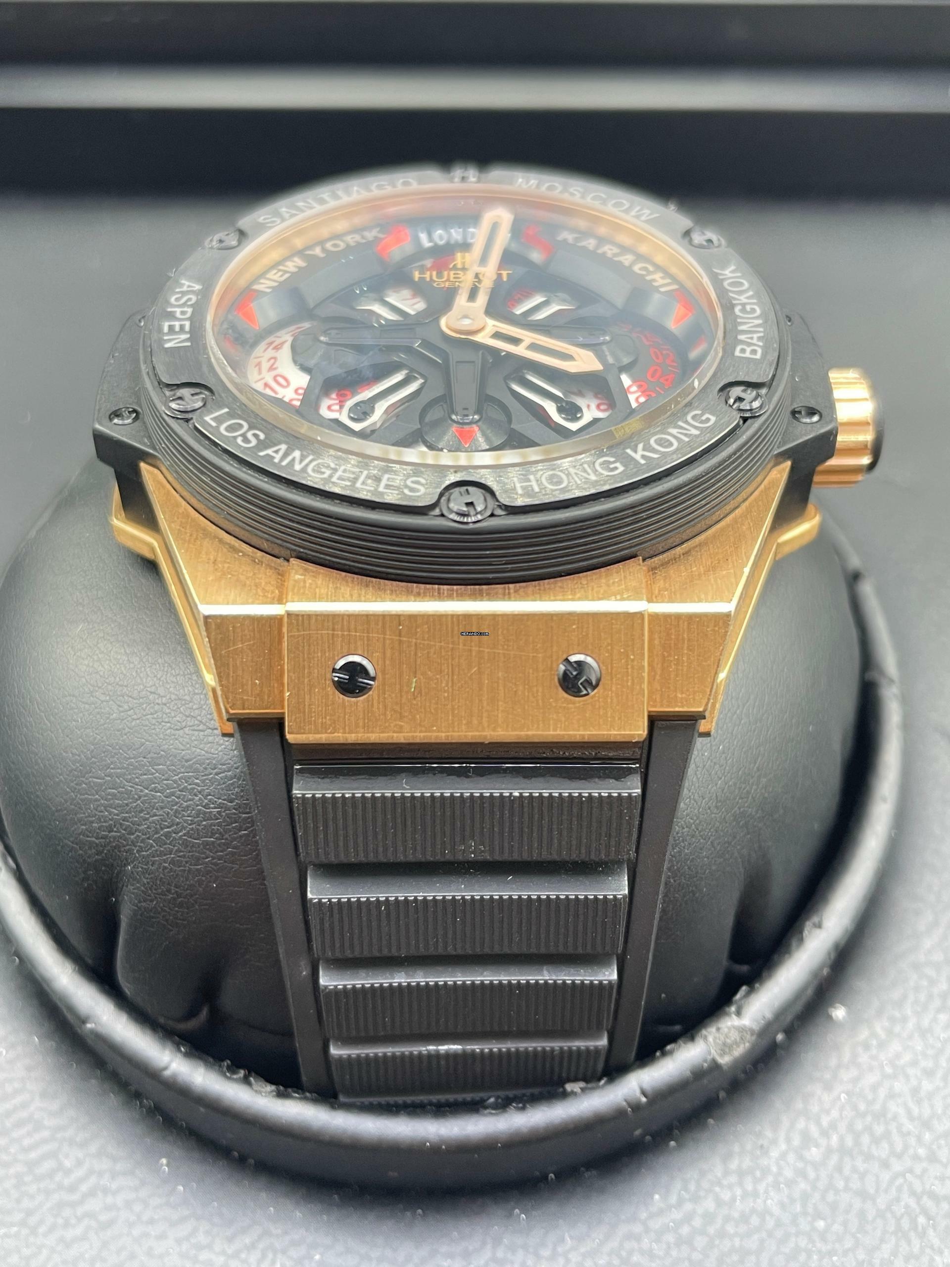 Thumbnail von Hublot King Power Unico Gmt FULL SET WITH BOX AND PAPERS Rosegold Worldtime/GMT/TIMEZONE