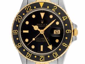 Thumbnail von Rolex GMT-Master Ref.16753 1984 Box&Beschreibung sehr Gut Vintage GMT Master Open 6/9 Flat 4
