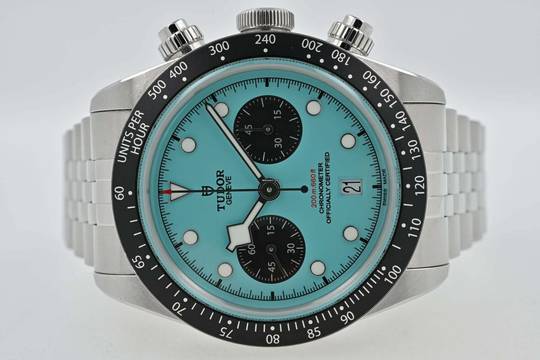  Tudor Heritage Black Bay Chronograph 79360N Tiffany Flamingo Blue Dial 
