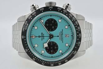 Thumbnail von Tudor Heritage Black Bay Chronograph 79360N Tiffany Flamingo Blue Dial