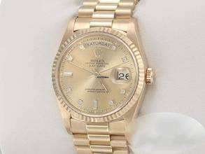 Thumbnail von Rolex Day-Date 36 36mm 18238 1994 Gelbgold 750 Diamanten Automatik Gold