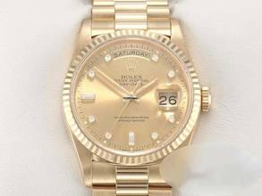 Thumbnail von Rolex Day-Date 36 36mm 18238 1994 Gelbgold 750 Diamanten Automatik Gold