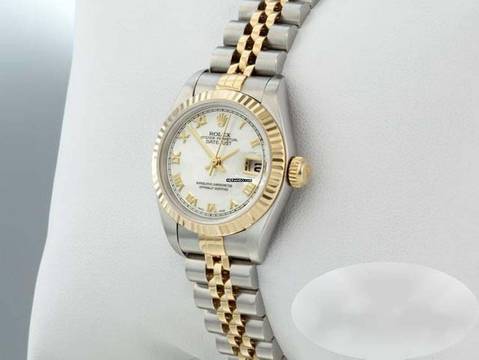  Rolex Lady-Datejust Edelstahl Gelbgold 750 Perlmutt Automatik Gold Stahl Damen Stainless Steel 18kt Yellow Gold Jubilé-band Chronometer Oyster 