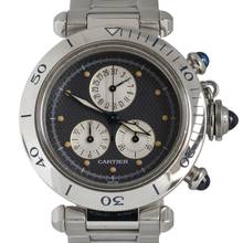 Thumbnail von Cartier Pasha 1352 chronograph 35MM Gray dial quartz year 1999