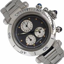 Thumbnail von Cartier Pasha 1352 chronograph 35MM Gray dial quartz year 1999