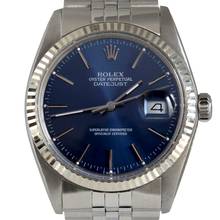 Thumbnail von Rolex Datejust 36 16014 blue dial Full Set 1979