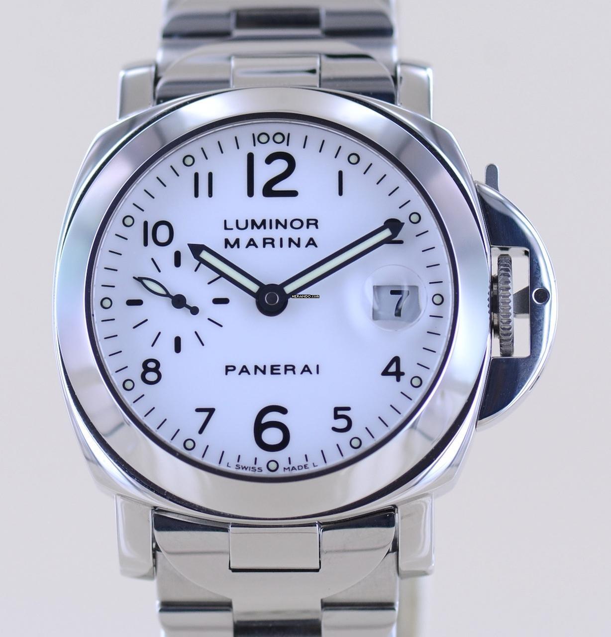 Officine Paneral Luminor Marina PAM00051 Stahlband Automatic white dial rar 40mm B+P