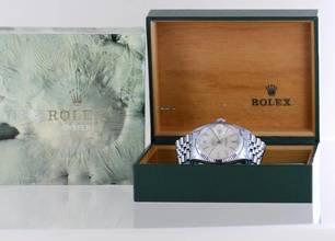 Thumbnail von Rolex Datejust 36 16014 silver Stick dial Jubiléband Stahl Weißgold 1978