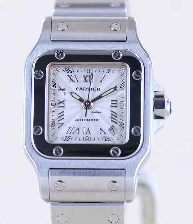  Cartier Santos Galbée De Cartier Galbée Stahl silver roman dial Klassik Automatik Lady B+P 