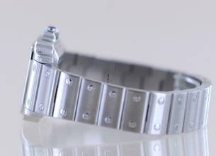 Thumbnail von Cartier Santos Galbée De Cartier Galbée Stahl silver roman dial Klassik Automatik Lady B+P