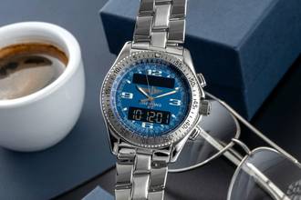  Breitling B-1 Chronograph Stahl Quarz Herrenuhr Ref. A6836215/C511 B&P 2001 