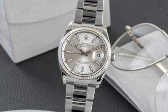 Thumbnail von Rolex Datejust 36 Stahl / Weissgold Automatik Herrenuhr Ref. 126234 Papiere 2021