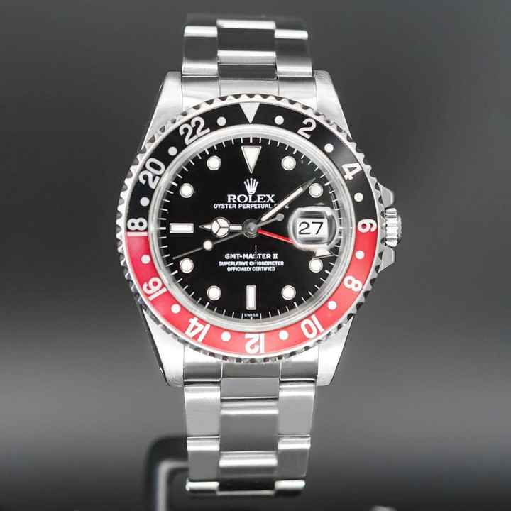  Rolex GMT-Master II COKE FULLSET LC 100 1999 SWISS ONLY DIAL 