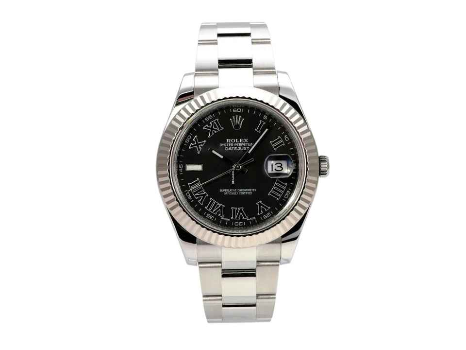  Rolex Datejust II Edelstahl / Weißgold Ref. 116334 Schwarz R 