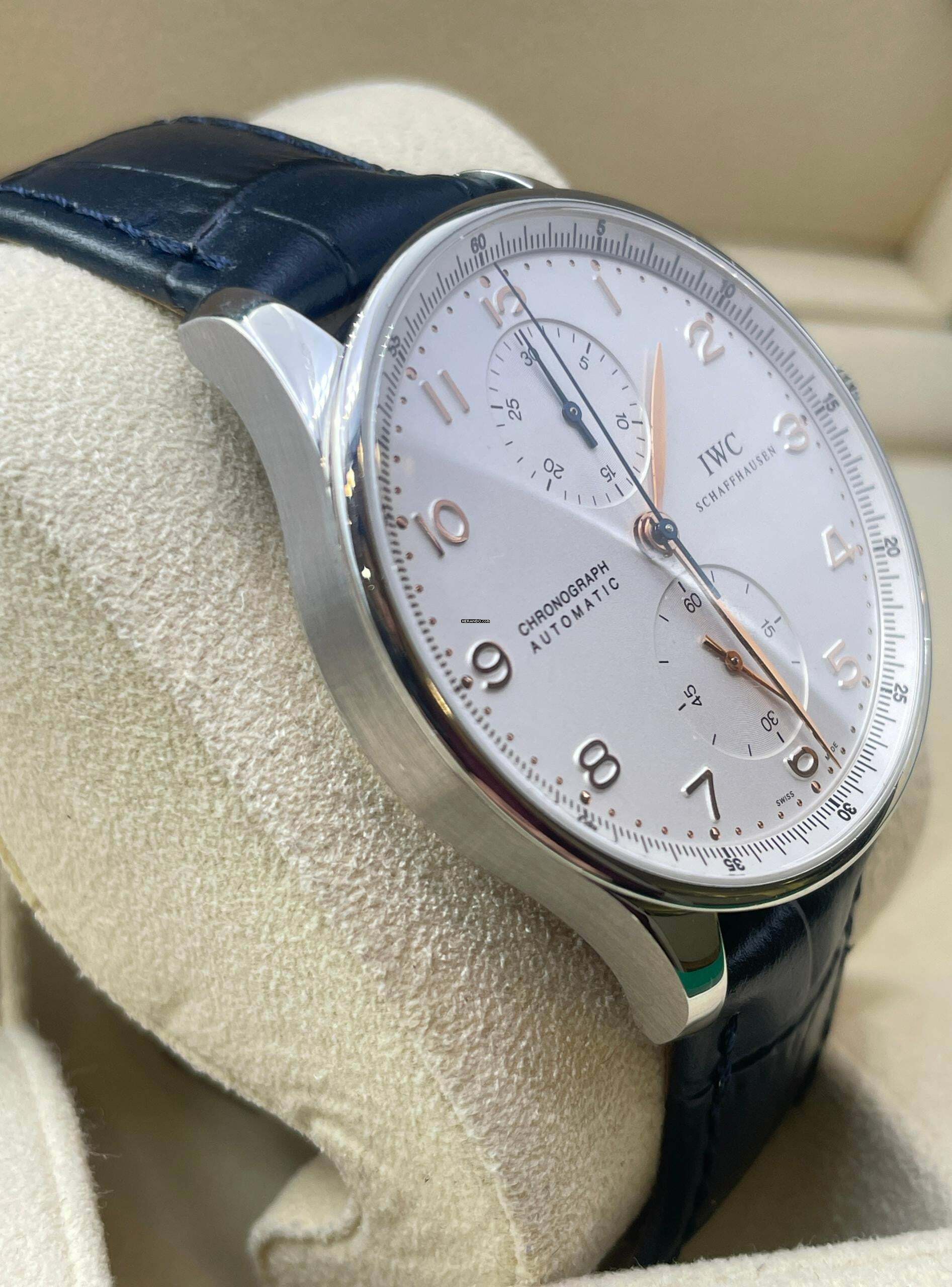 Thumbnail von IWC Portugieser Chronograph Portuguese Chronograph FULL SERVICED 2026 Watch only Top Condition + NEW Blue Strap