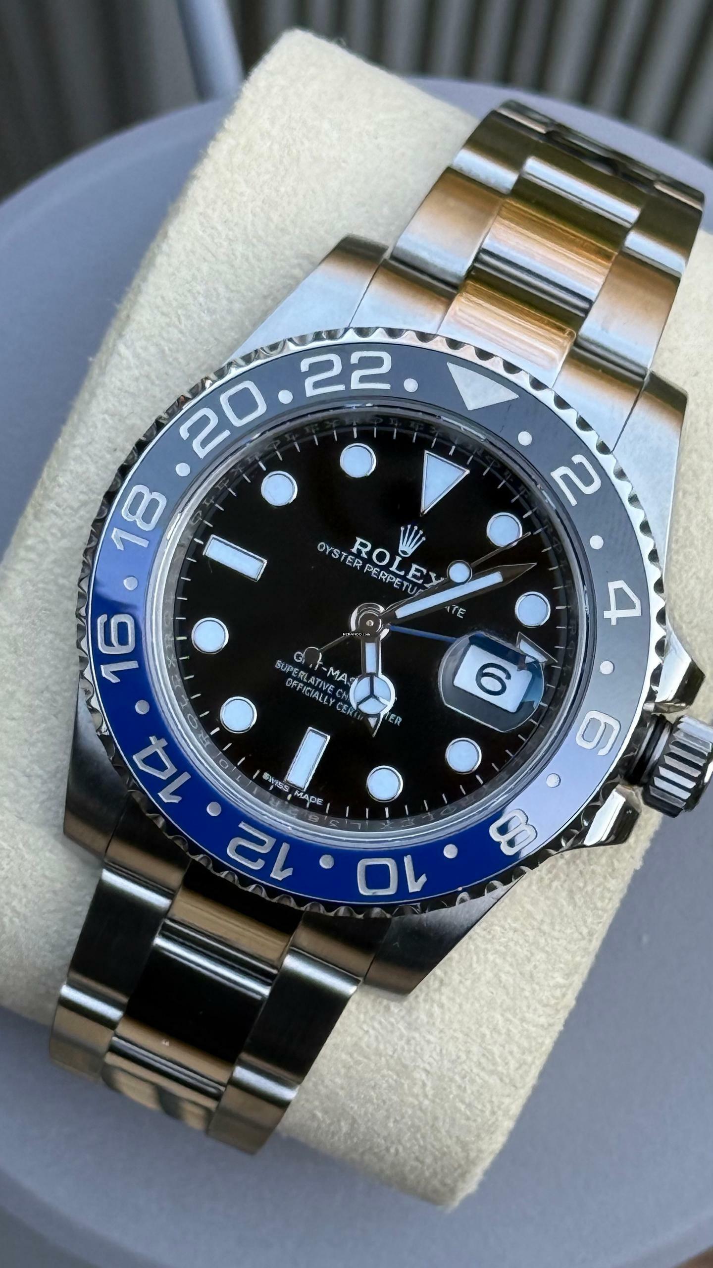 Rolex GMT-Master II Batman Fullset LC100 Wempe incl. First buyers invoice