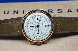 Thumbnail von Universal Genève Compax SUPER RARE COMPAX CHRONO 18K DISCO VOLANTE WITH PULSATIONS DIAL VINTAGE