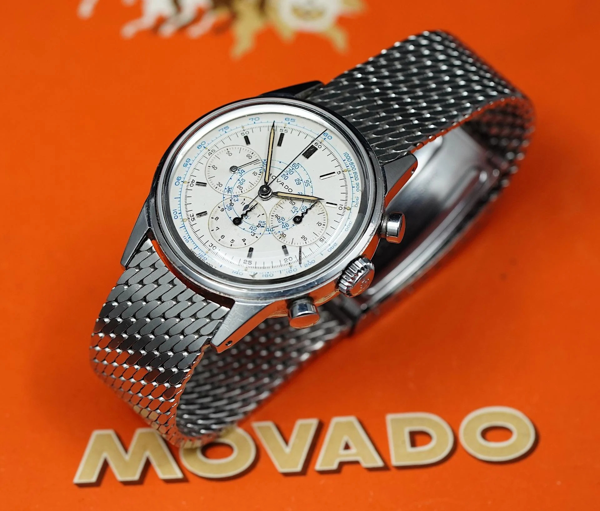 Thumbnail von Movado M95 Chronograph Sub Sea with Rare Dial and Bracelet Vintage