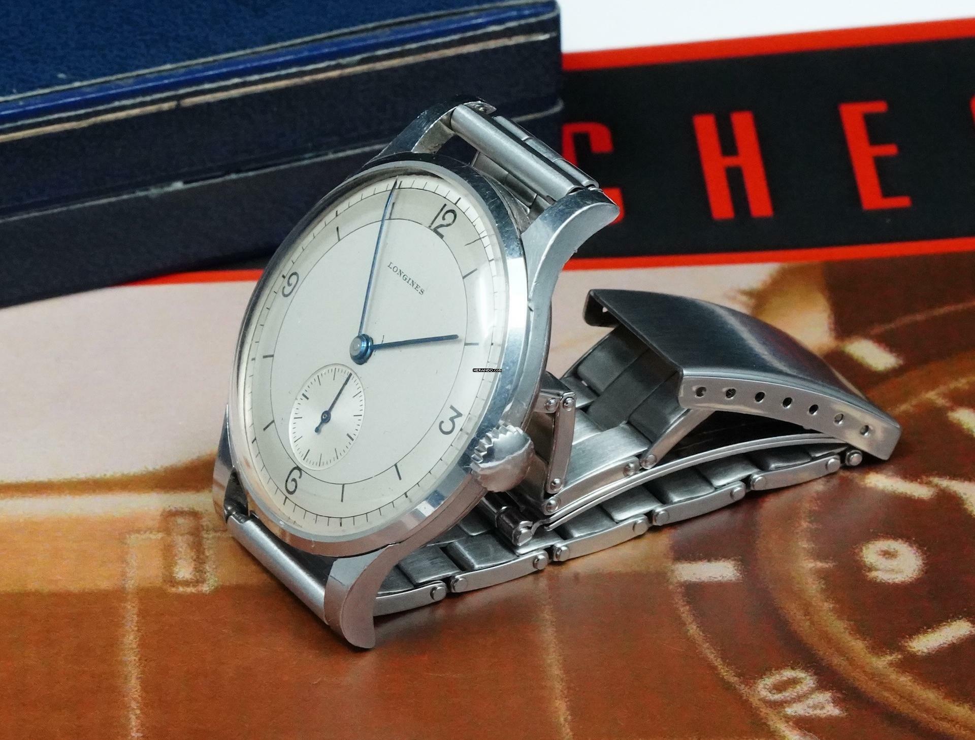 Thumbnail von Longines Oversize Calatatrava with Rare SECTOR Dial Vintage Box and Extract