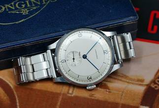 Thumbnail von Longines Oversize Calatatrava with Rare SECTOR Dial Vintage Box and Extract