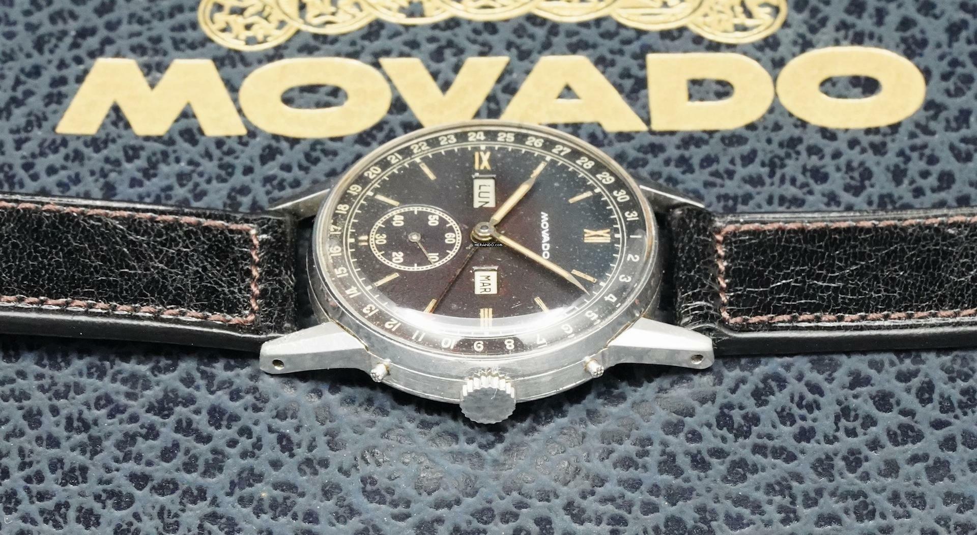 Thumbnail von Movado Triple Date Calendar Rare Vintage Tropical Black Dial