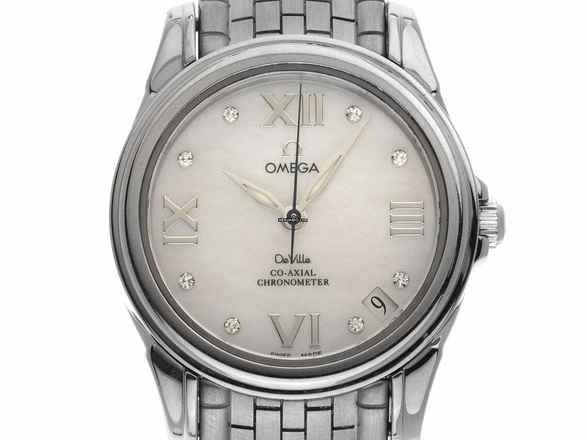  Omega De Ville Co-Axial Ref.4581.75.00 2010 Full Set sehr gut Vintage De Ville Automatic Perlmutt Diamanten 