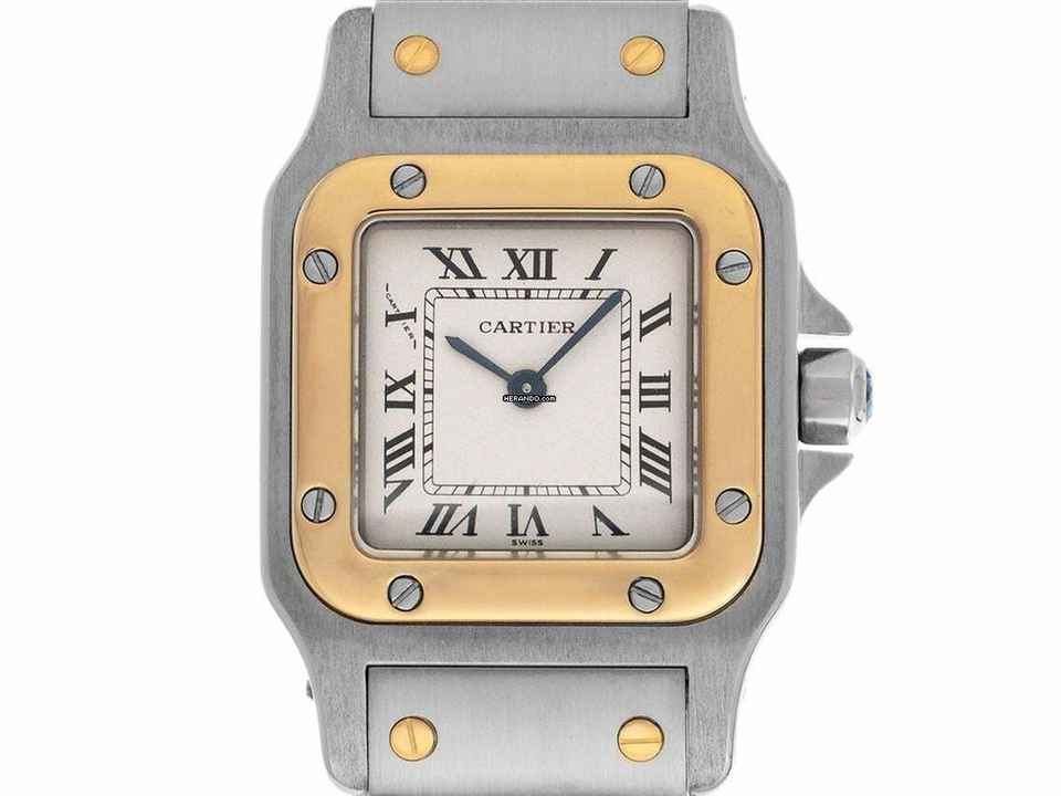  Cartier Santos Galbée Lady PM Ref.1567 1998 Box&Beschreibung sehr Gut Vintage Santos Galbee Lady PM kleines Modell 
