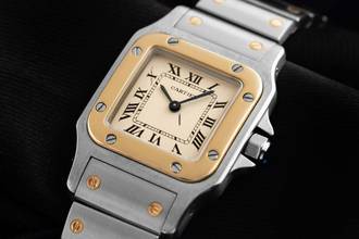 Thumbnail von Cartier Santos Galbée Lady PM Ref.1567 1998 Box&Beschreibung sehr Gut Vintage Santos Galbee Lady PM kleines Modell