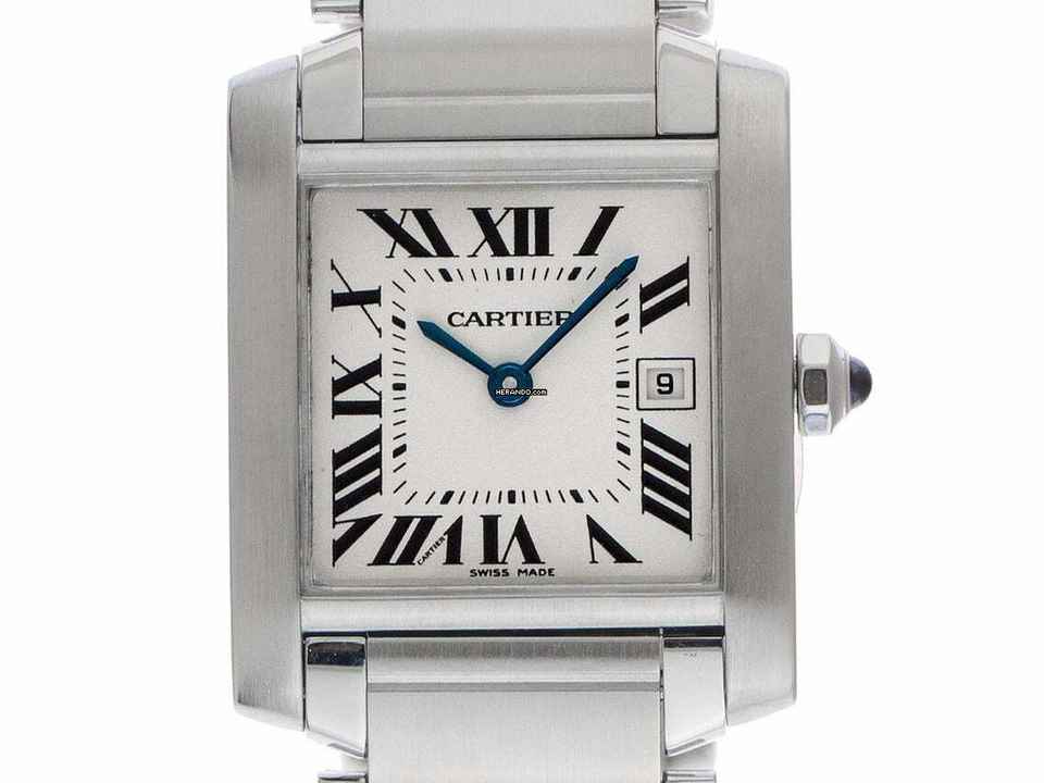  Cartier Tank Française MM Medium Modell Ref.2465 2004 Full Set sehr Gut Vintage Tank Francaise MM Medium Modell 