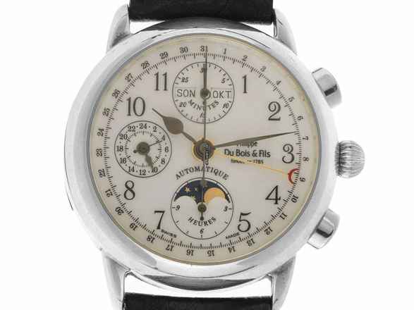  Philippe du Bois & Fils Le Chronograph 1910 2006 Full Set sehr gut Vintage Le Chronograph 1910 Vollkalender Mondphase 925 Sterlingsilber 