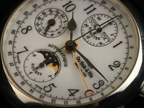 Thumbnail von Philippe du Bois & Fils Le Chronograph 1910 2006 Full Set sehr gut Vintage Le Chronograph 1910 Vollkalender Mondphase 925 Sterlingsilber