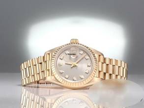 Thumbnail von Rolex Lady-Datejust Gelbgold 750 Diamanten Automatik Gold Damen 18kt Yellow Gold President-band Chronometer Oyster
